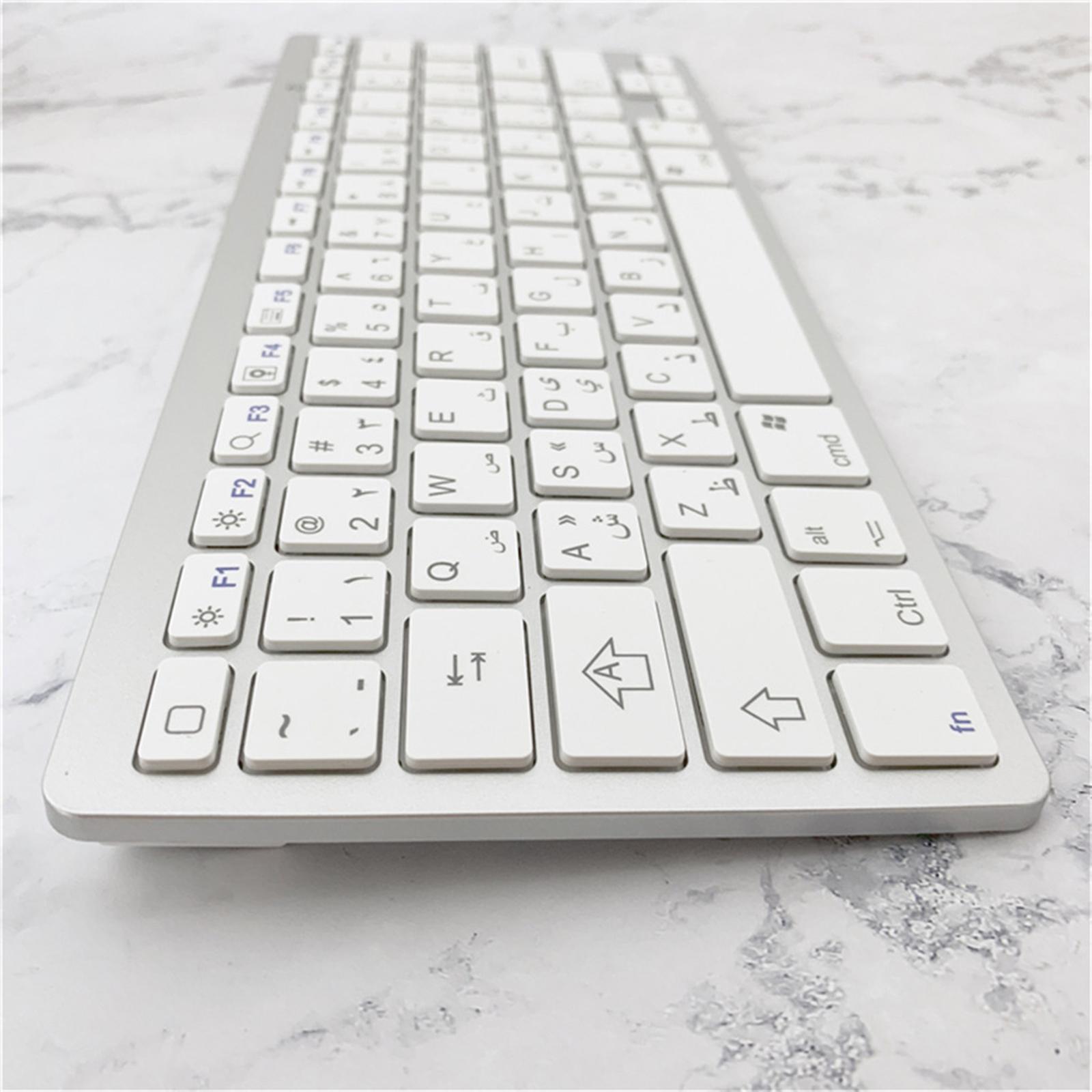 Ultra Thin Bluetooth Keyboard  Wireless 78 Keys Arabic Keyboard for IOS / Android / Windows 285x 120x18mm