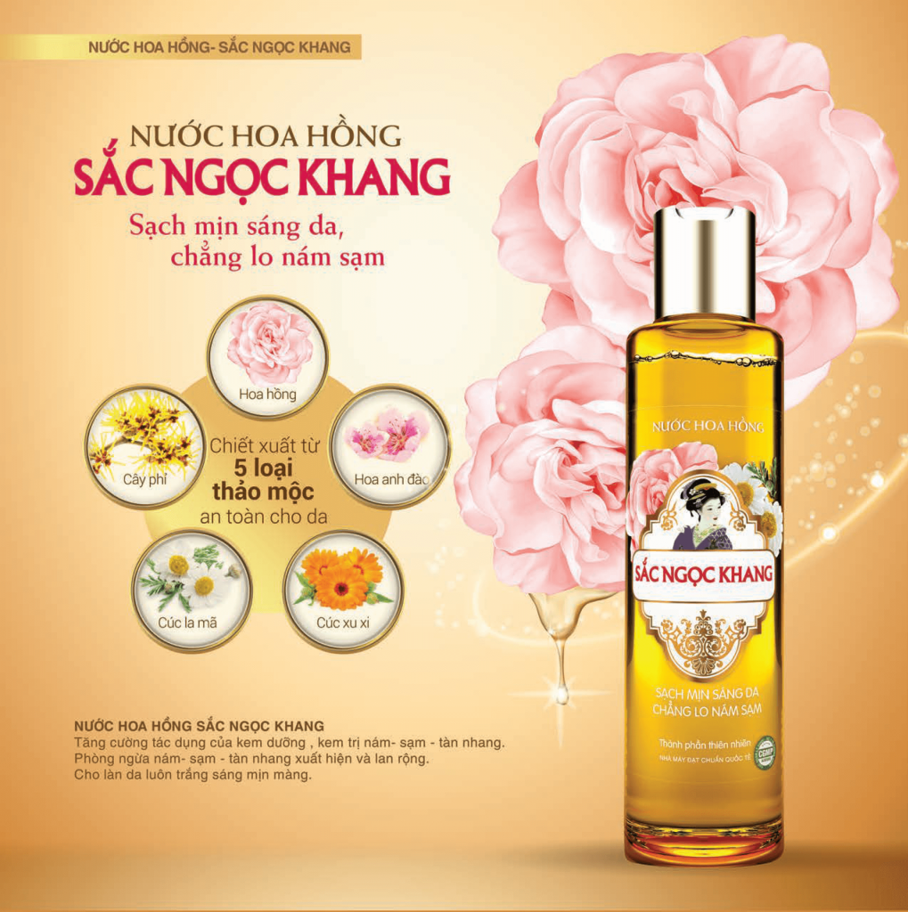 Bộ đôi dưỡng ẩm và bảo vệ da trước ánh nắng Sắc Ngọc Khang: Nước hoa hồng 145ml + Kem chống nắng 50g