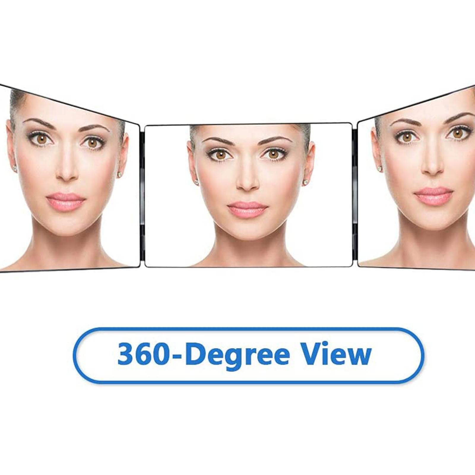 Self Hair Cutting Styling 3 Way Mirror Trifold Mirror Tools Make-Up Mirror
