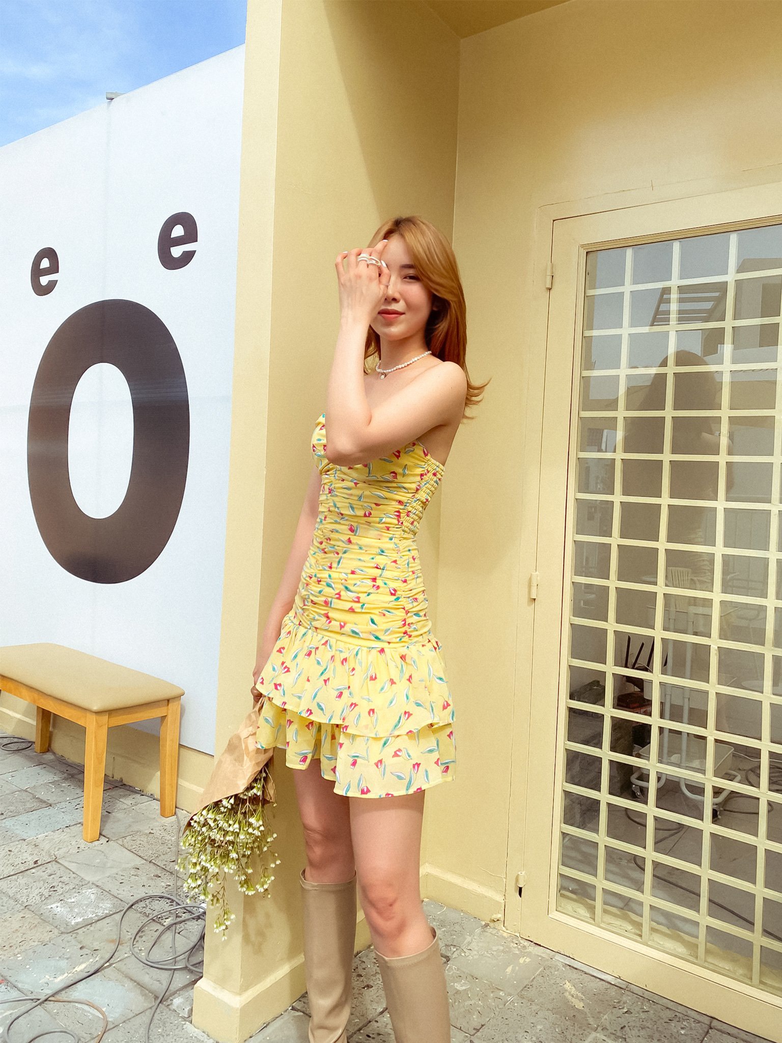 Đầm ống hoa vàng Pandora Dress Gem Clothing SP060586
