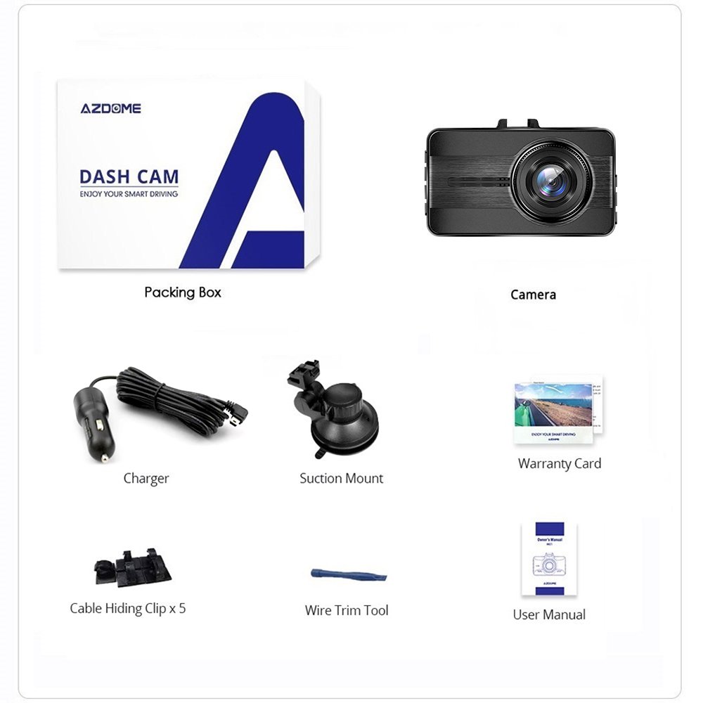 Camera Hành Trình 1080P AZDOME Dash Cam G71 Đen - Hàng chính hãng