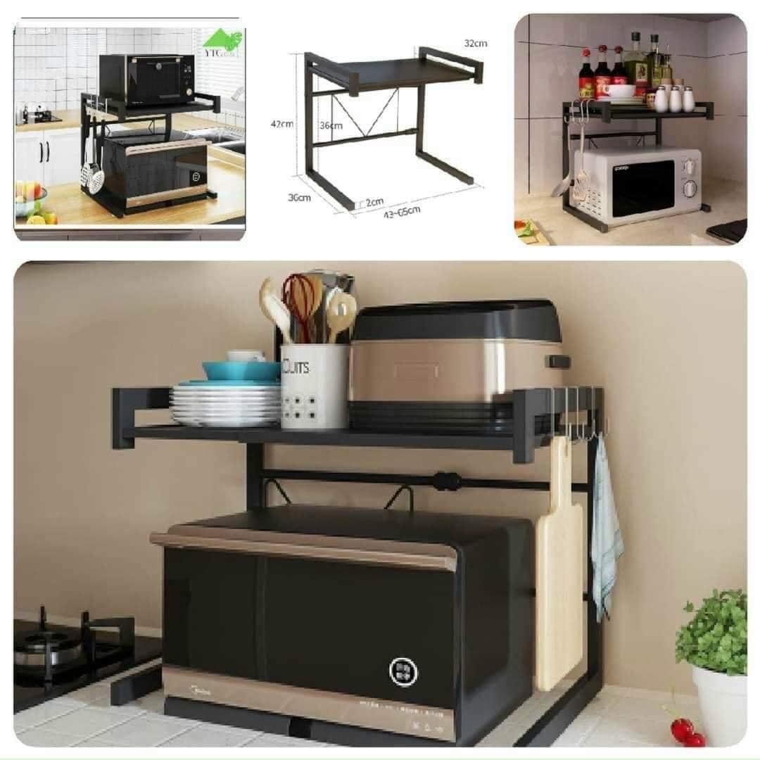 Giá để lò vi sóng, lò nướng, nồi cơm điện 2 tầng chất liệu 100% bằng sắt sơn tĩnh điện siêu bền, dễ lắp đặt và di chuyển mọi nơi - HÀNG VIỆT NAM CAO CẤP