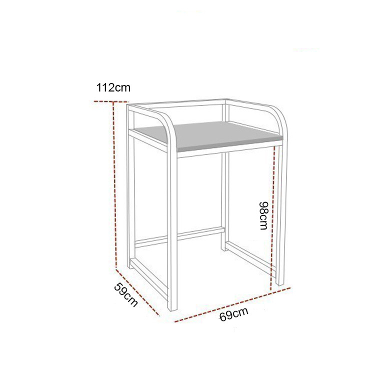 Kệ máy giặt 1 tầng KMG04 cho máy cửa trước, loại mặt gỗ chống nước, kiểu khung thép sơn tĩnh điện chống bong tróc, hàng được sản xuất tại Việt Nam