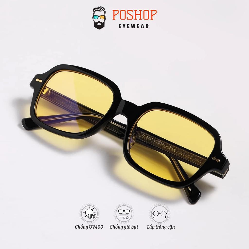 Mắt kính nam nữ POSHOP chống UV400 thiết kế mắt vuông dễ đeo màu sắc thời trang ST