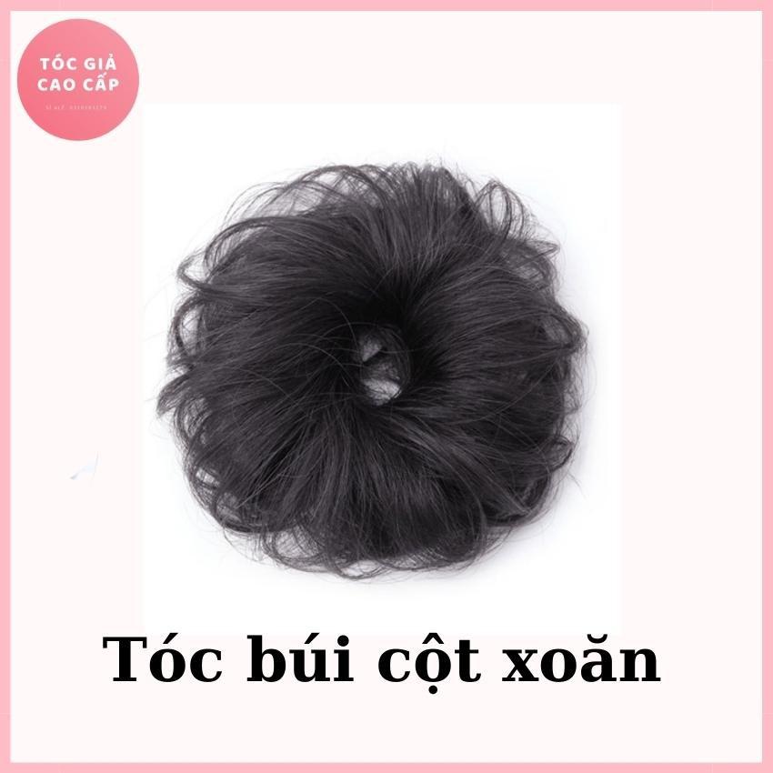 Tóc giả búi cột rối mini, dệt tóc thật 100%, búi mini tóc thật.