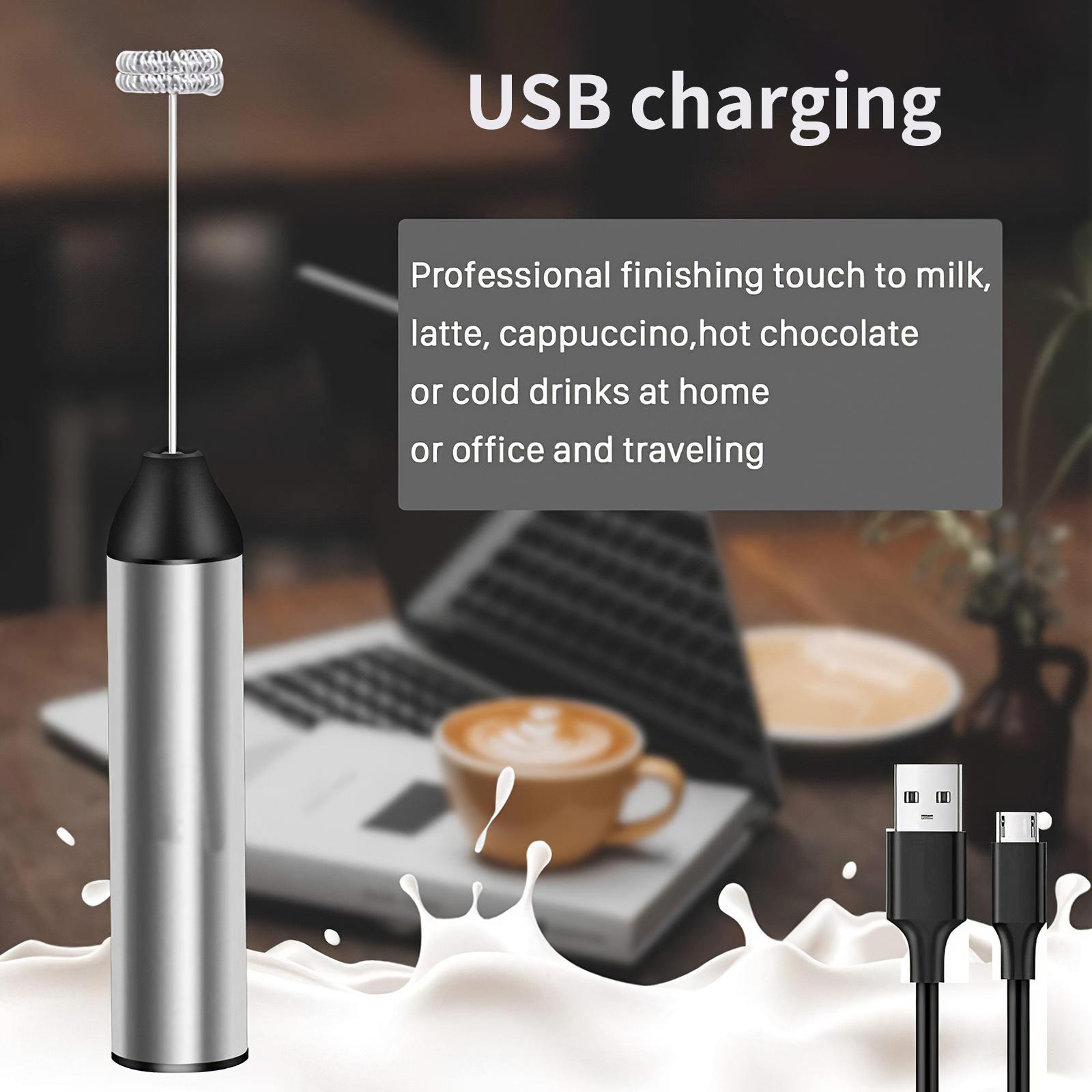 Điện Bọt Sữa Trứng Be Bếp Uống Sữa Rửa Mặt Foamer Đánh Trộn Khuấy Sạc USB Cà Phê Kem Đánh Frothy Pha Trộn Cỏ Roi Ngựa