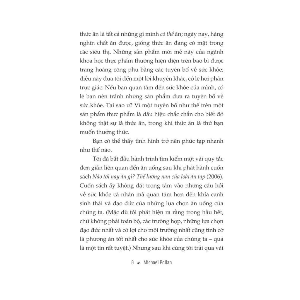 Sách - Bênh vực thực phẩm: Huyền thoại về dinh dưỡng và thú vui ăn uống (In defense of food) (Michael Pollan) - Nhã Nam Official