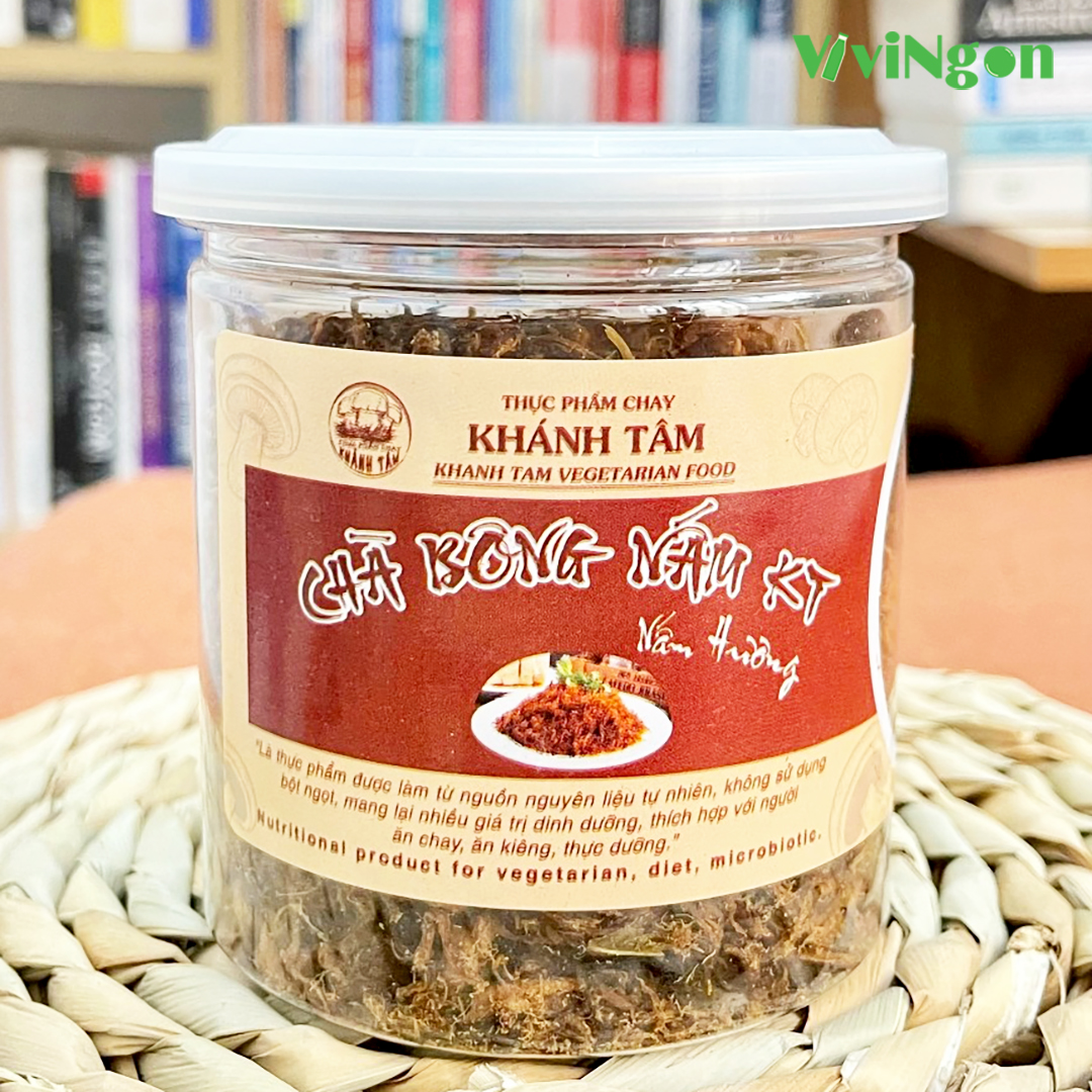 Chà bông Nấm Hương chay - Ruốc Nấm Hương chay - Hộp 80g - Đóng hộp sang trọng an toàn - ViviNgon- Thơm ngon ngọt đậm vị theo xu hướng plant based