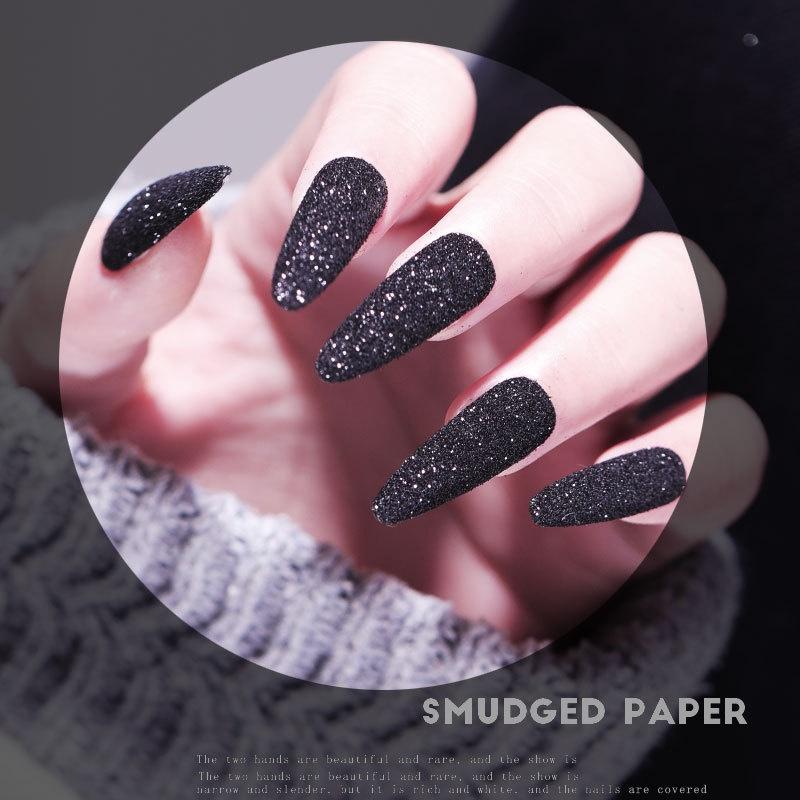 Nhũ rắc móng nail đen trắng tinh thể màu, hũ nhũ cát nail kim cương mịn ánh màu kim tuyến