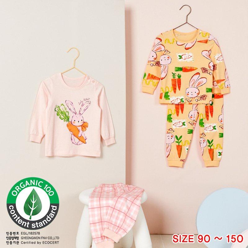 Bộ đồ quần áo dài tay cotton mùa thu đông dáng rộng cho bé gái U1027 - Unifriend Hàn Quốc, Cotton Organic