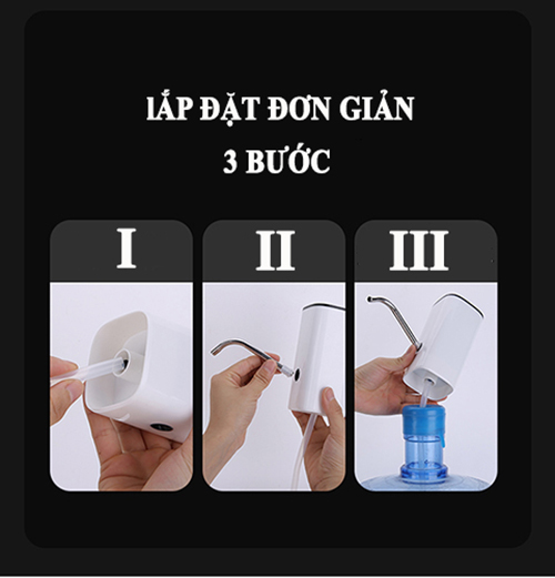 Vòi Bơm Hút Nước Mini Tự Động Bơm Hút Rót Nước Dùng Cho Bình Nước Lọc Bình Loại 5L 10L 20L Hàng Chính Hãng