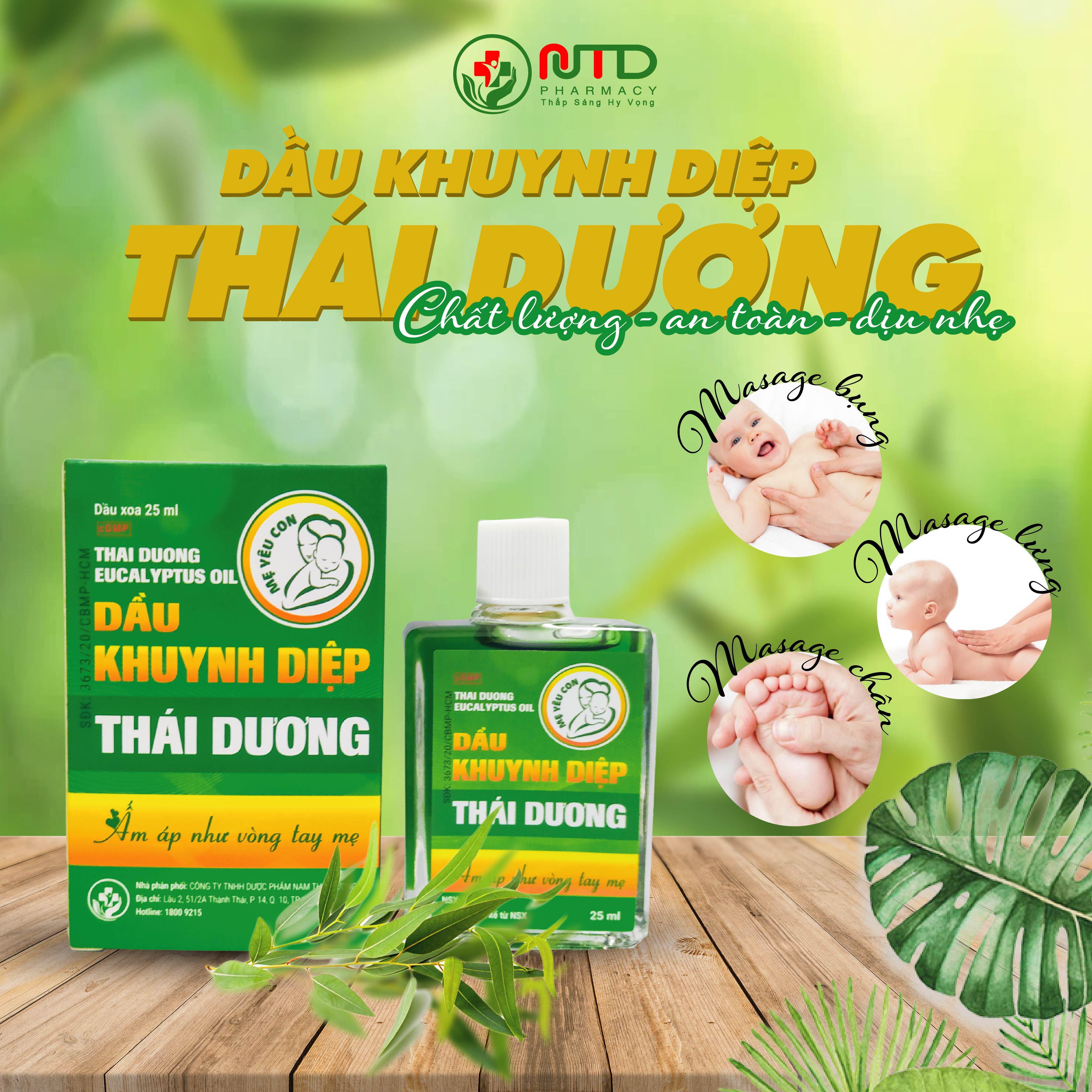 DẦU KHUYNH DIỆP THÁI DƯƠNG - Làm ấm cơ thể và chăm sóc sức khỏe bé