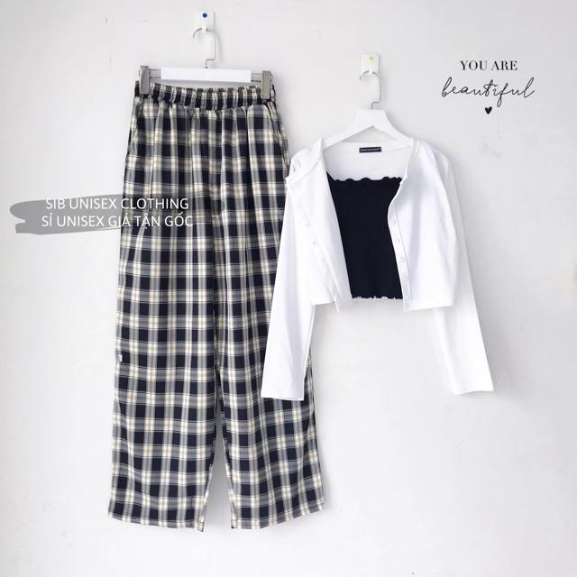 Áo croptop tay dài SIB Clothing ôm body sexy có nút SIB015