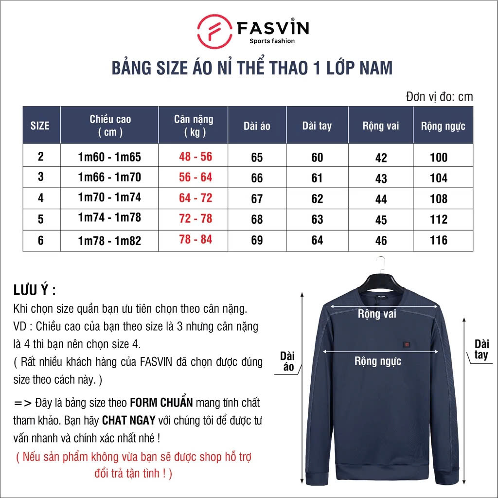 Áo Nỉ Sweater Fasvin AD24645.HN chất nỉ bông mềm mại co giãn thoải mái ấm áp