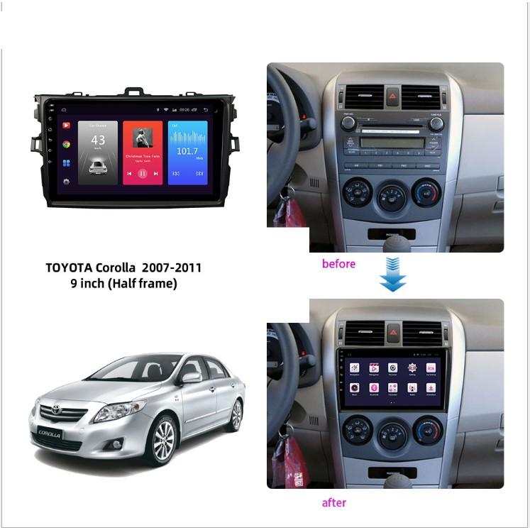 Màn Hình 9 inch Cho Xe ALTIS 2007-2013, Đầu DVD Android Tiếng Việt Kèm Mặt Dưỡng Giắc Zin Xe TOYOTA ALTIS