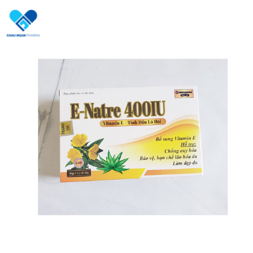 Viên uống E–Natre 400IU Bổ sung vitamin E, giúp sáng da và hạn chế lão hóa da thành phần từ lô hội và hoa anh thảo