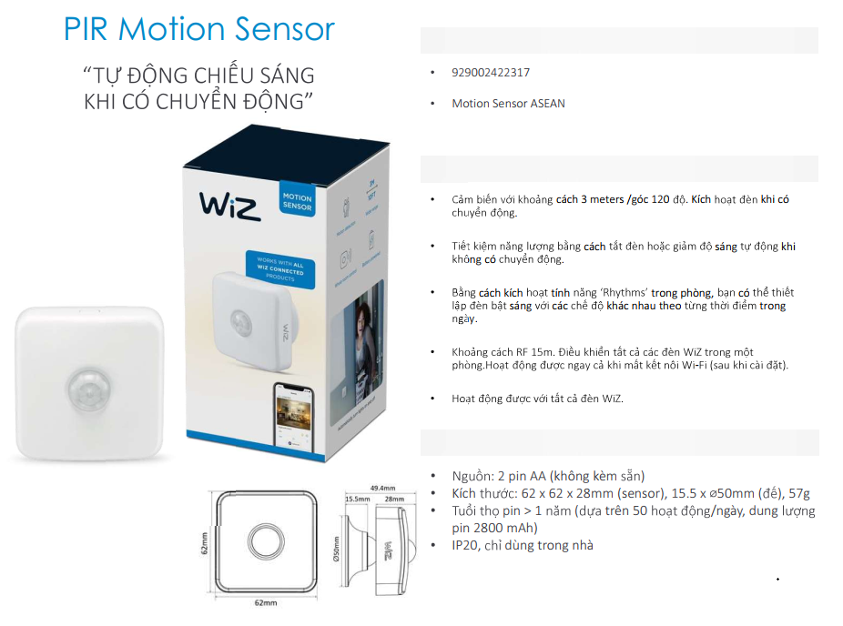 Cảm biến chuyển động WIZ Motion Sensor ASEAN