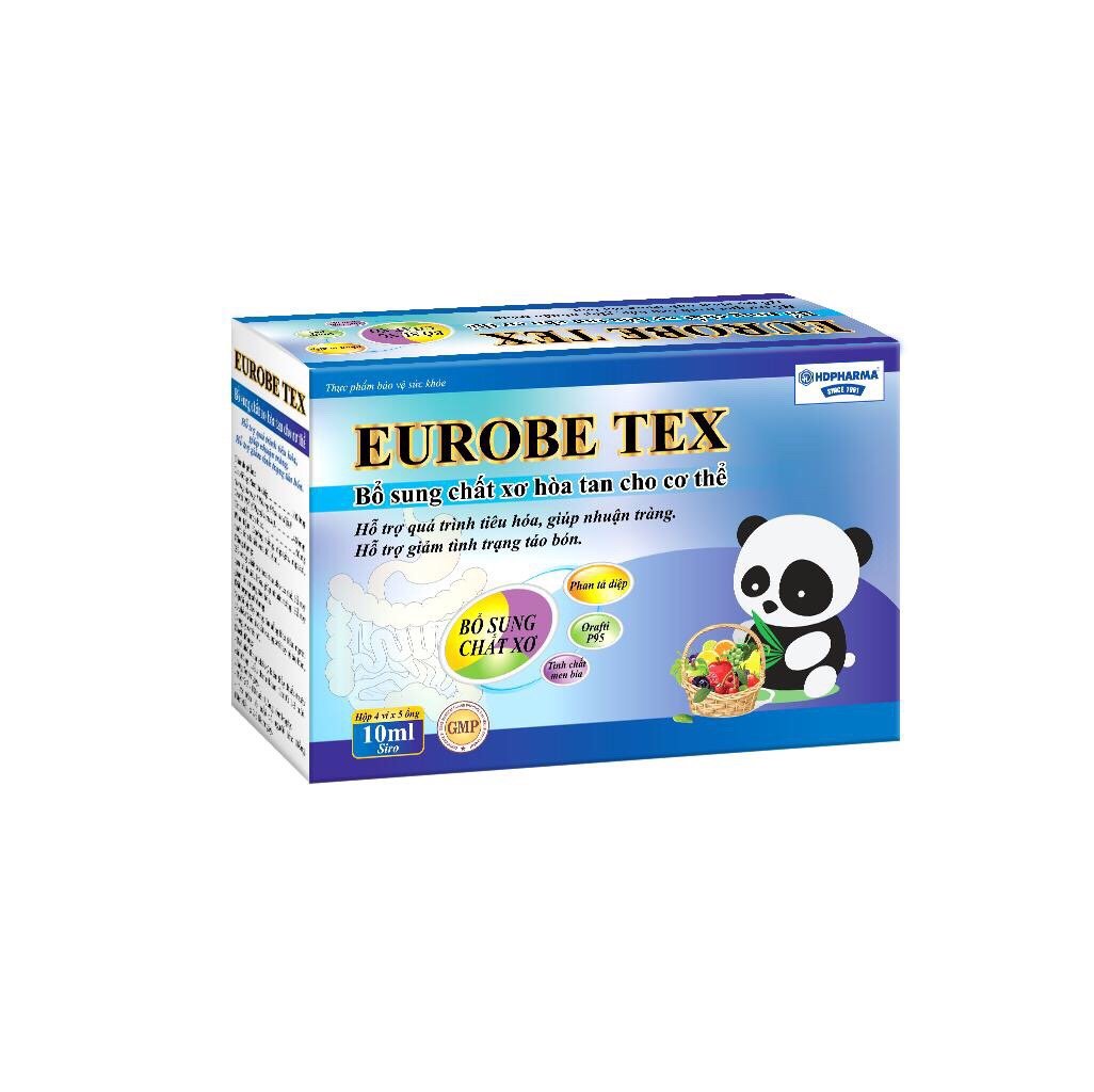 Siro EUROBE TEX HDPHARMA bổ sung chất xơ giảm táo bón, tiêu hóa tốt, nhuận tràng - 20 ống (EUROBE TEX)