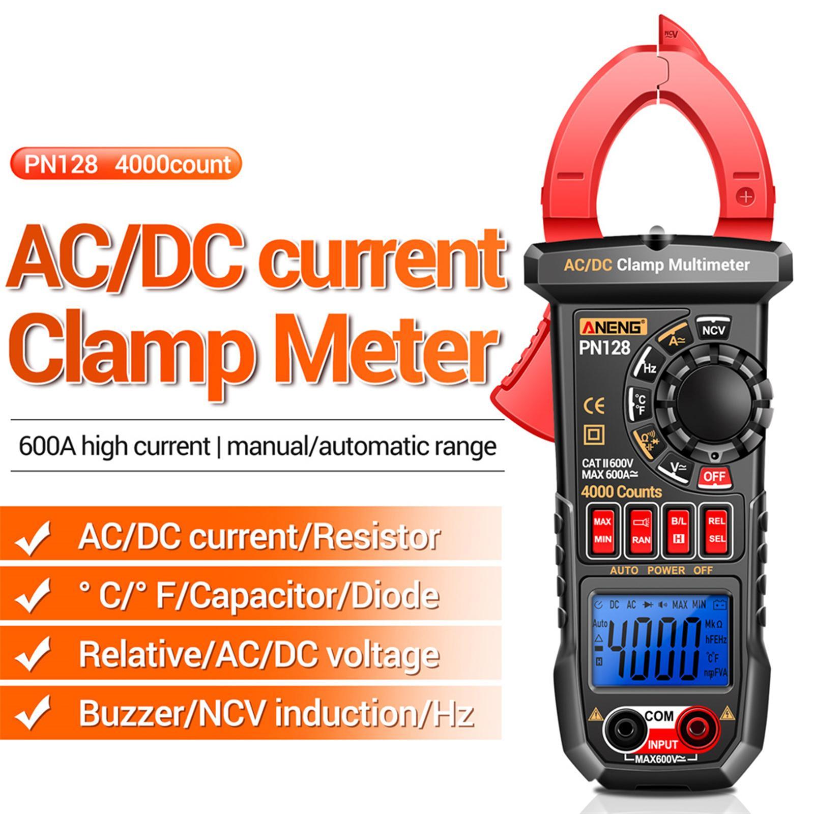 Digital Clamp Meter Voltage Tester Backlight Screen Non-contact Ncv,Resistance Voltage Meter Tool for Cars Troubleshooting Household Outlets
