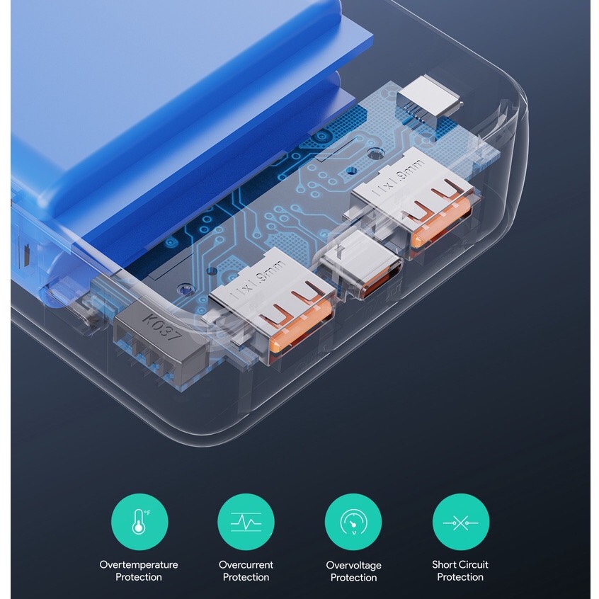 Pin Sạc Dự Phòng AUKEY PB-N93 20000mah Sạc Nhanh 22.5W - Công nghệ PD20W &amp; QC3.0 - Sạc Nhanh Nhiều Thiết Bị - Hàng Chính Hãng