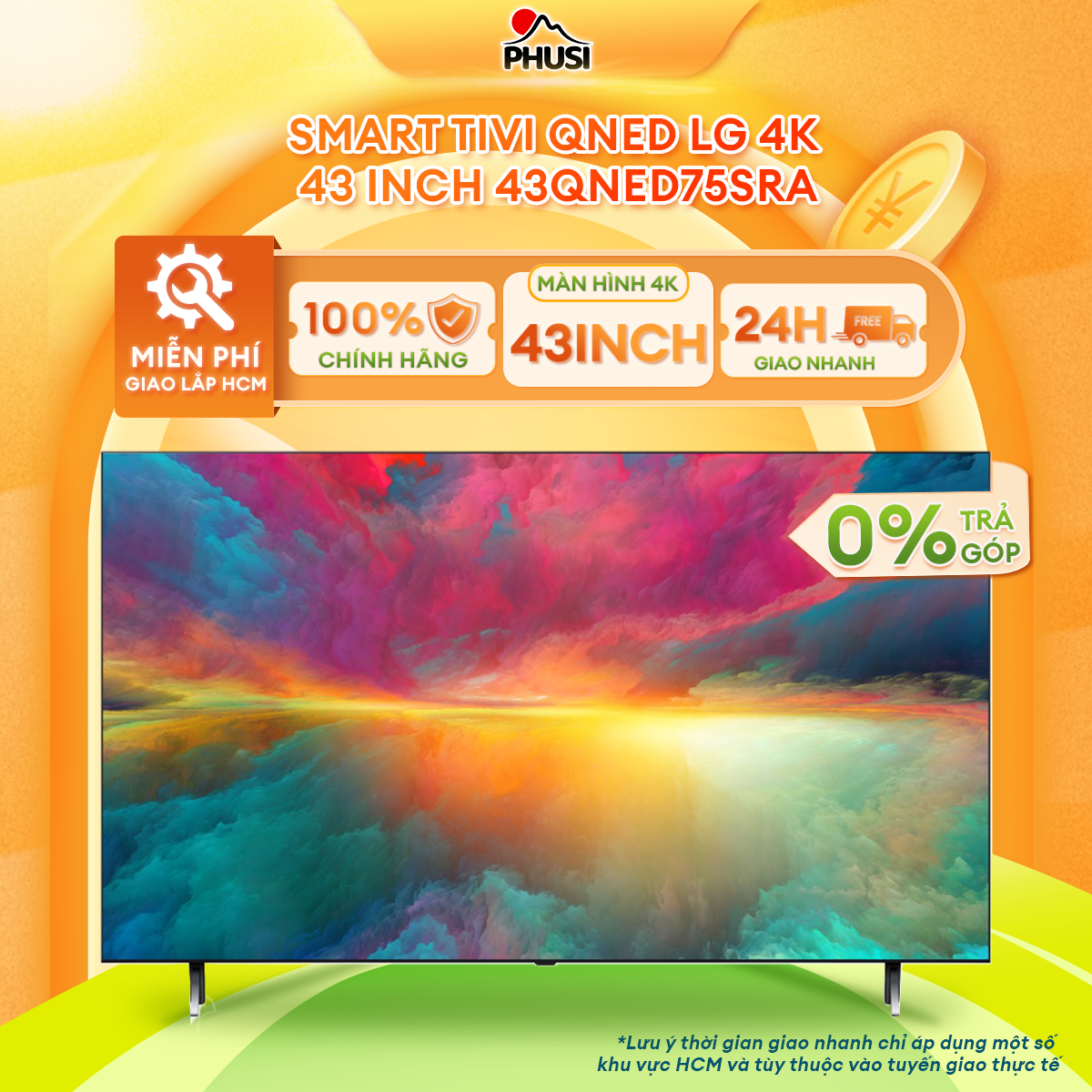 Smart Tivi QNED LG 4K 43 inch 43QNED75SRA - Hàng chính hãng - Chỉ giao HCM
