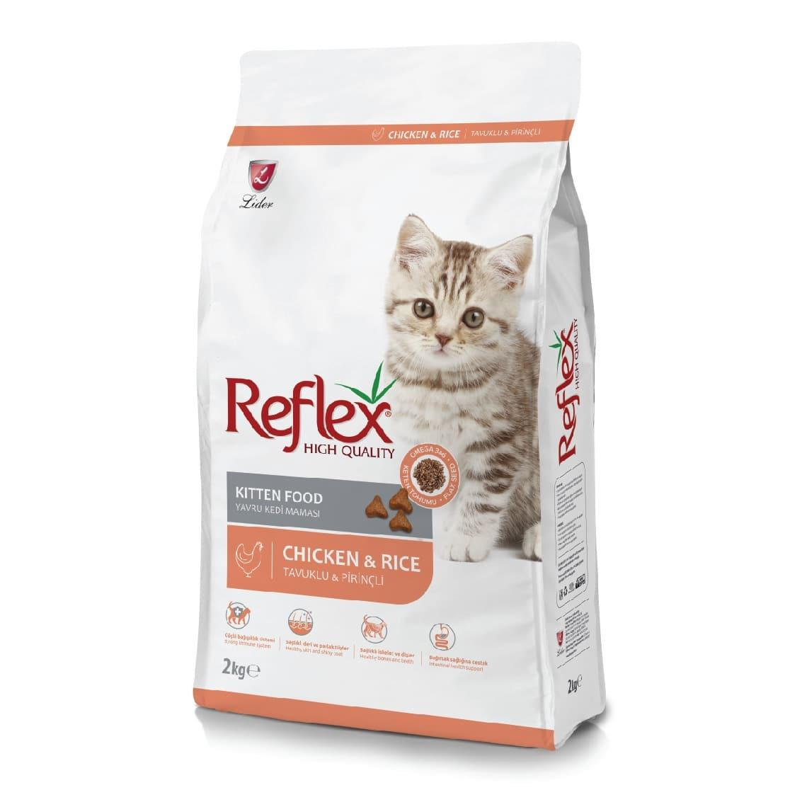 Thức Ăn Hạt Cho Mèo Lớn Reflex Vị Gà Và Gạo Gói 2kg