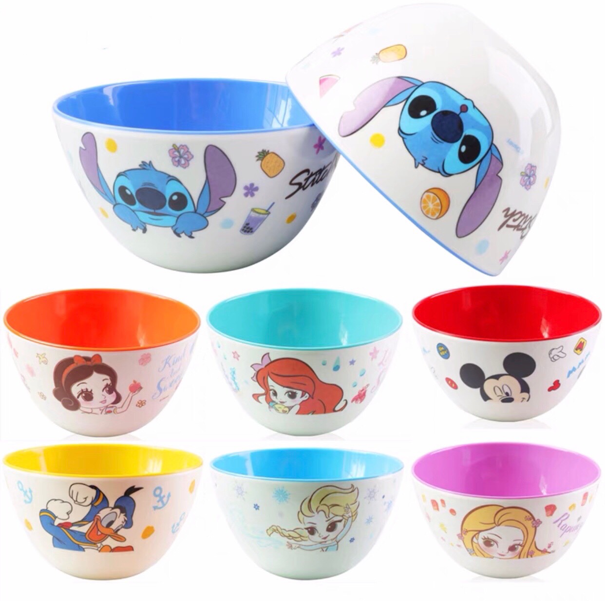 Chén ăn tròn nhựa Melamine hình công chúa Rapunzel - PDW21115-R