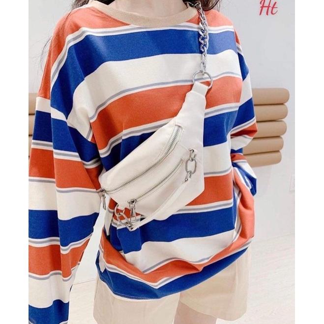 Áo kẻ đỏ bo tay H2A