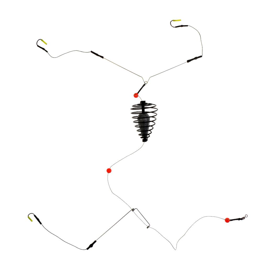 Fishing Feeder Cage Carp Fishing Lures Cage With Hooks and Lead Sinker