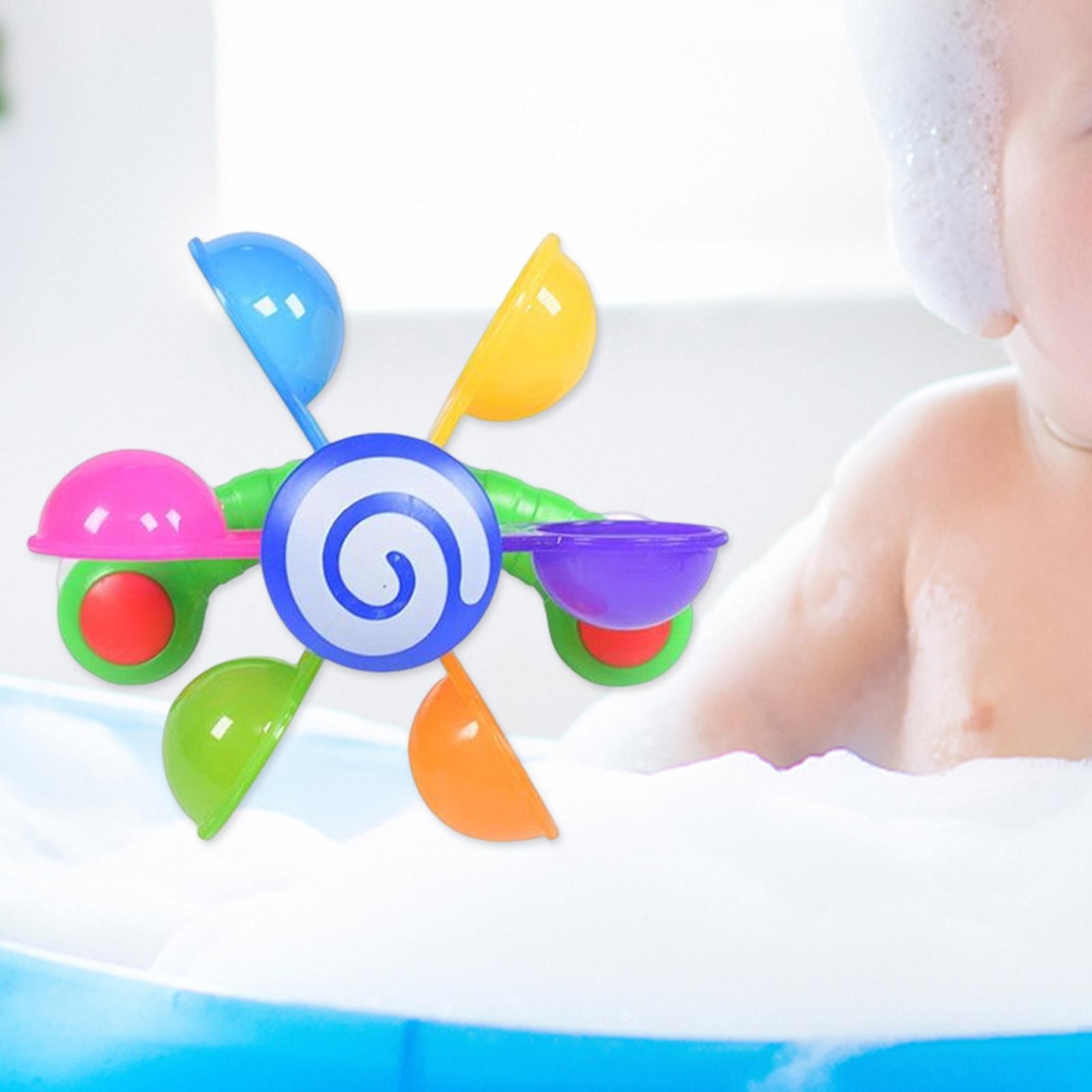 Baby Shower Windmill Toy Whirling Waterfall Rotating Windmill Colorful Waterwheel Bath Time Fun Toys for Baby Preschool Boys Girls