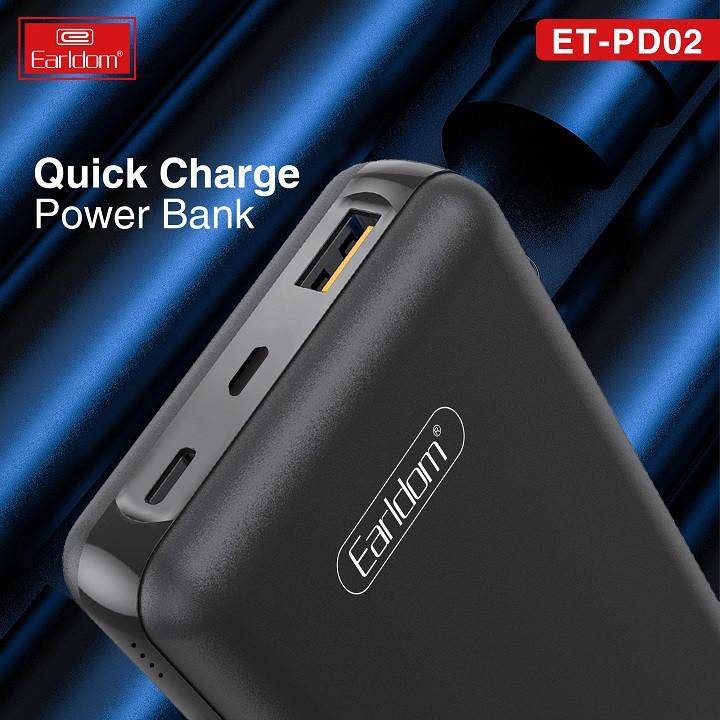 Sạc Dự Phòng 10000mAh Earldom PD02 Hàng Chính Hãng