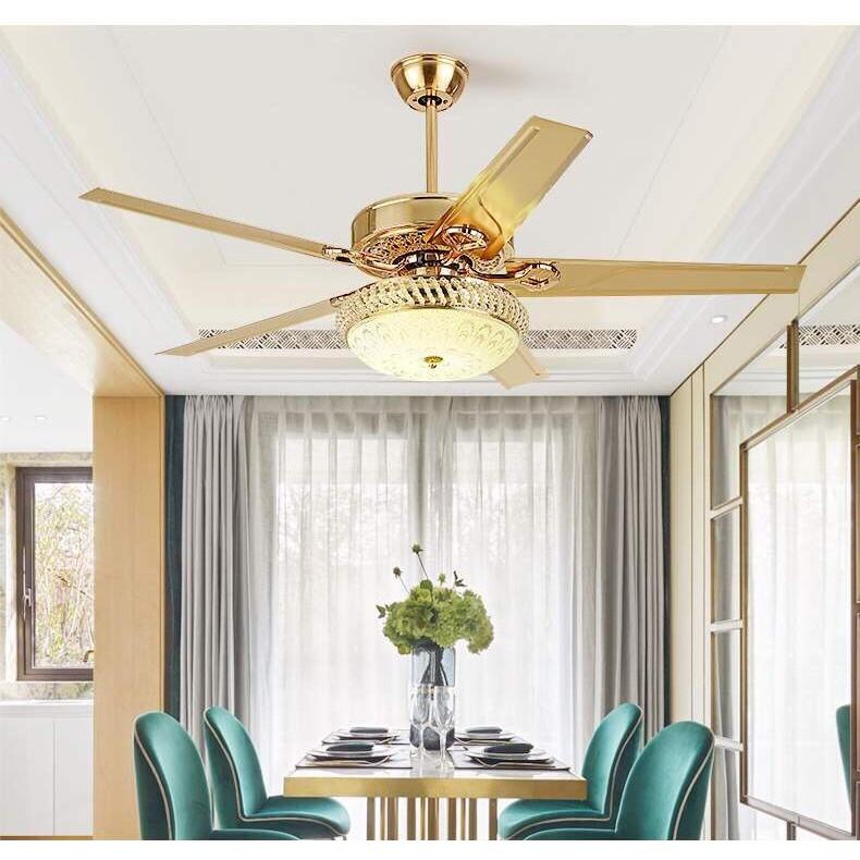 Đèn quạt GAVES 3 màu ánh sáng phong cách hiện đại động cơ đồng cực mát hàng loại 1