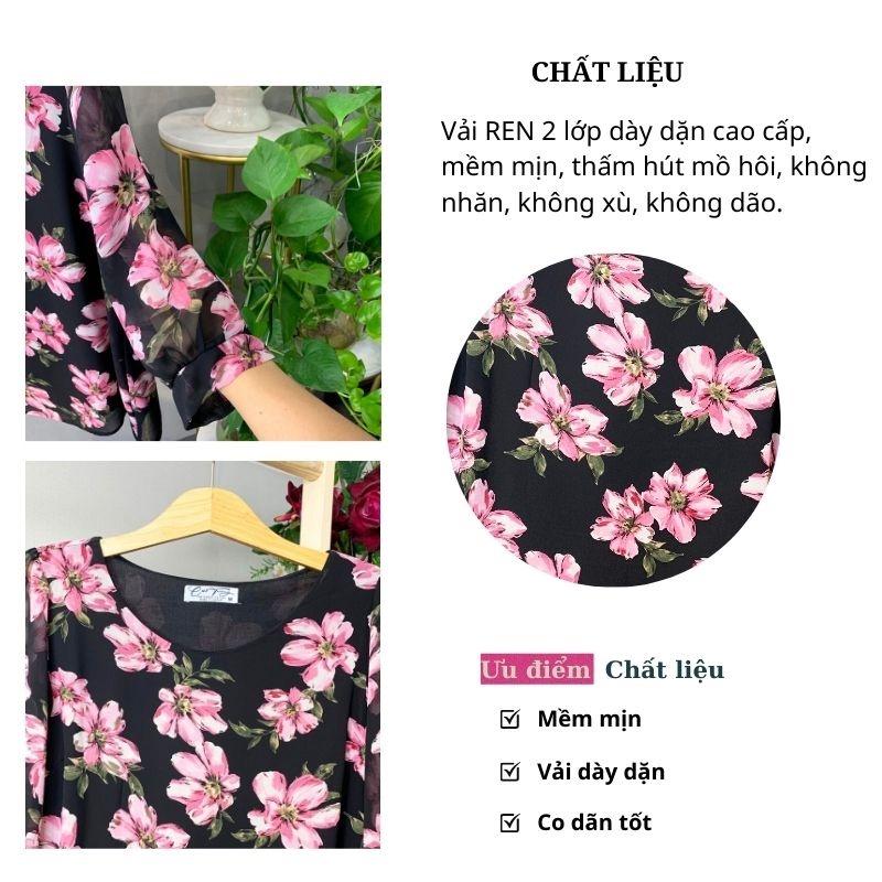 Áo kiểu trung niên nữ sang trọng cao cấp cho mẹ, cho bà vải ren cao cấp - Thời trang Cát Tường 2022 - Áo M1