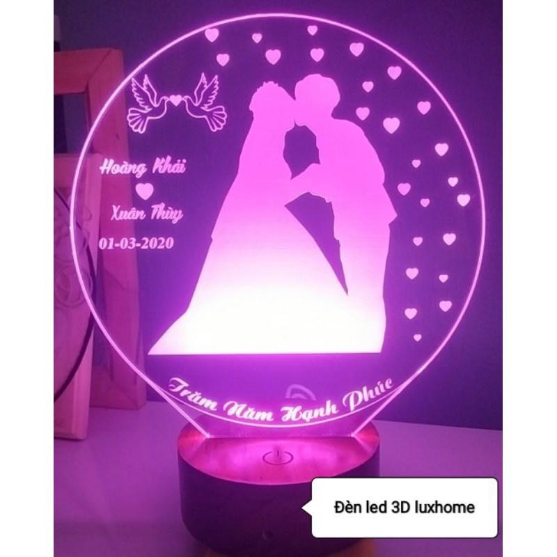 Đèn Led 16 Màu Mẫu Ngày Cưới Quà Tặng Đèn Ngủ, Trang Trí, Để Bàn