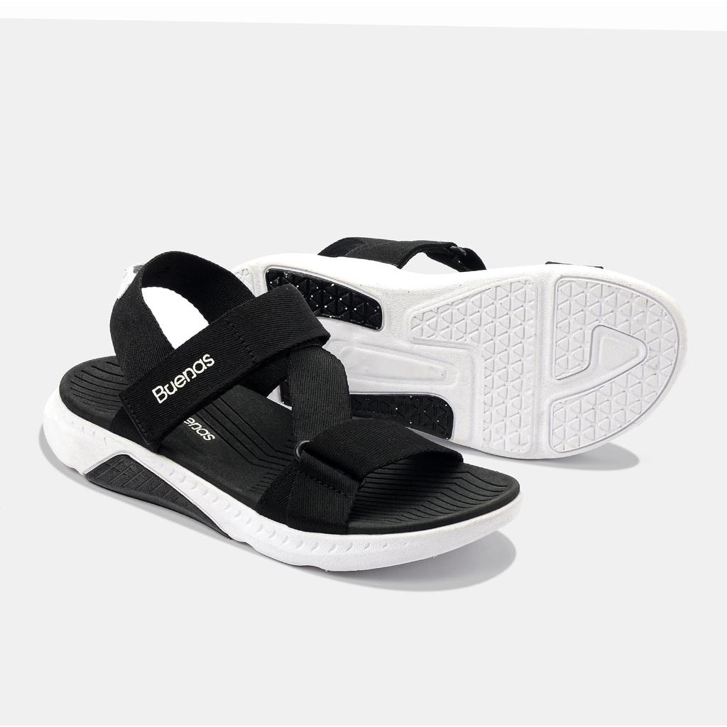 Giày sandal nam nữ unisex đi học quai ngang Buenas Sport S9 đế cao 3 phân