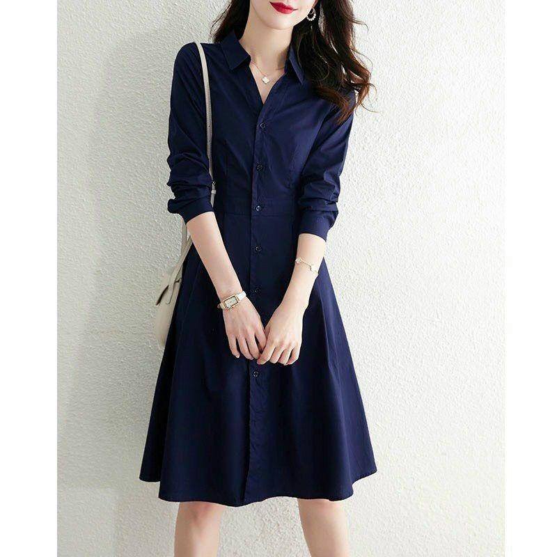 ĐẦM XÒE XANH SƠ MI TAY DÀI