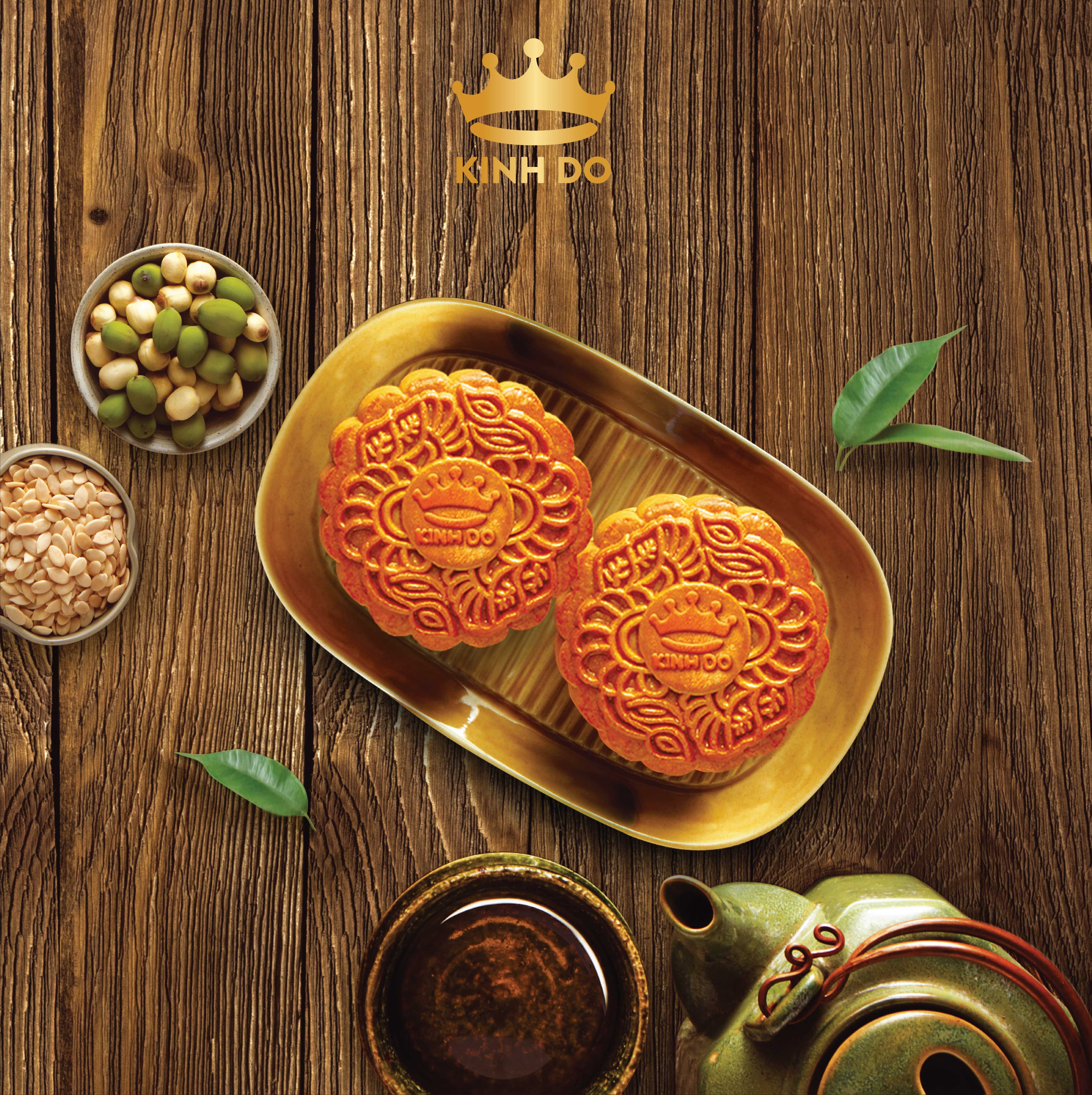 Hộp 2 bánh trung thu Kinh Đô &quot;Team Ăn Kiêng - Ăn Chay&quot; (2 bánh x 150g)