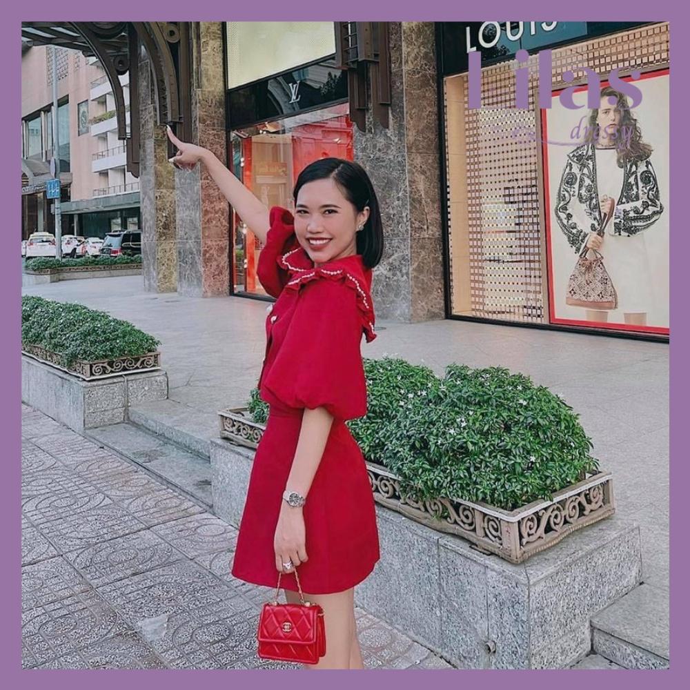 Set Áo Đũi Mix Chân Váy Chữ A LILAS DRESSY