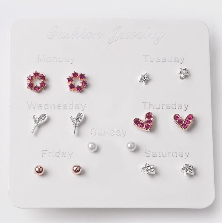 Sét 7 đôi bông tai nhiều kiểu như hình BT183 thời trang Hàn Quốc