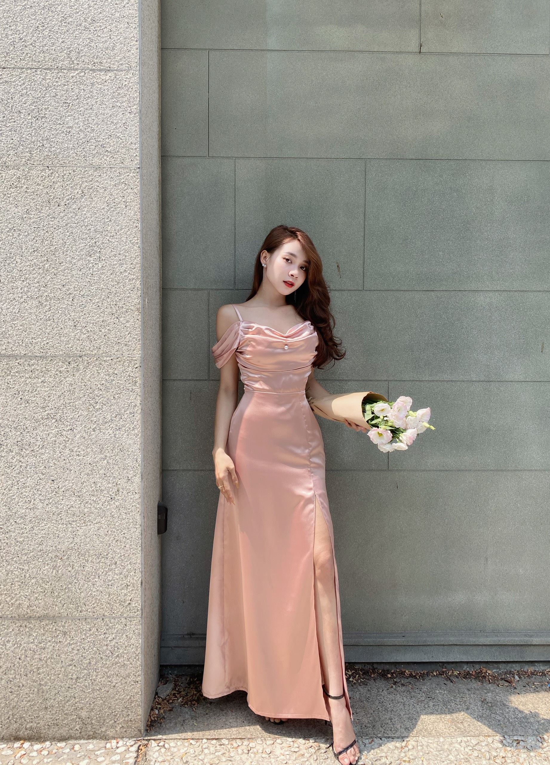 Santori Dress | Đầm lụa maxi dự tiệc trễ vai Story.clothes thời trang nữ