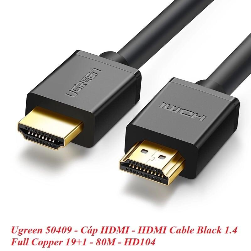Ugreen UG50409HD104TK 80M màu Đen Cáp tín hiệu HDMI chuẩn 1.4 hỗ trợ phân giải 1080 - HÀNG CHÍNH HÃNG