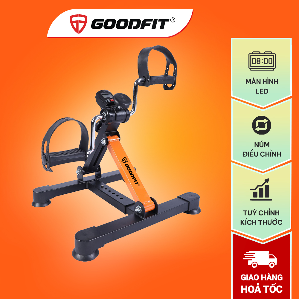 Xe đạp gấp gọn, xe đạp mini tập thể dục tại nhà, có đồng hồ điện tử GoodFit GF006MB