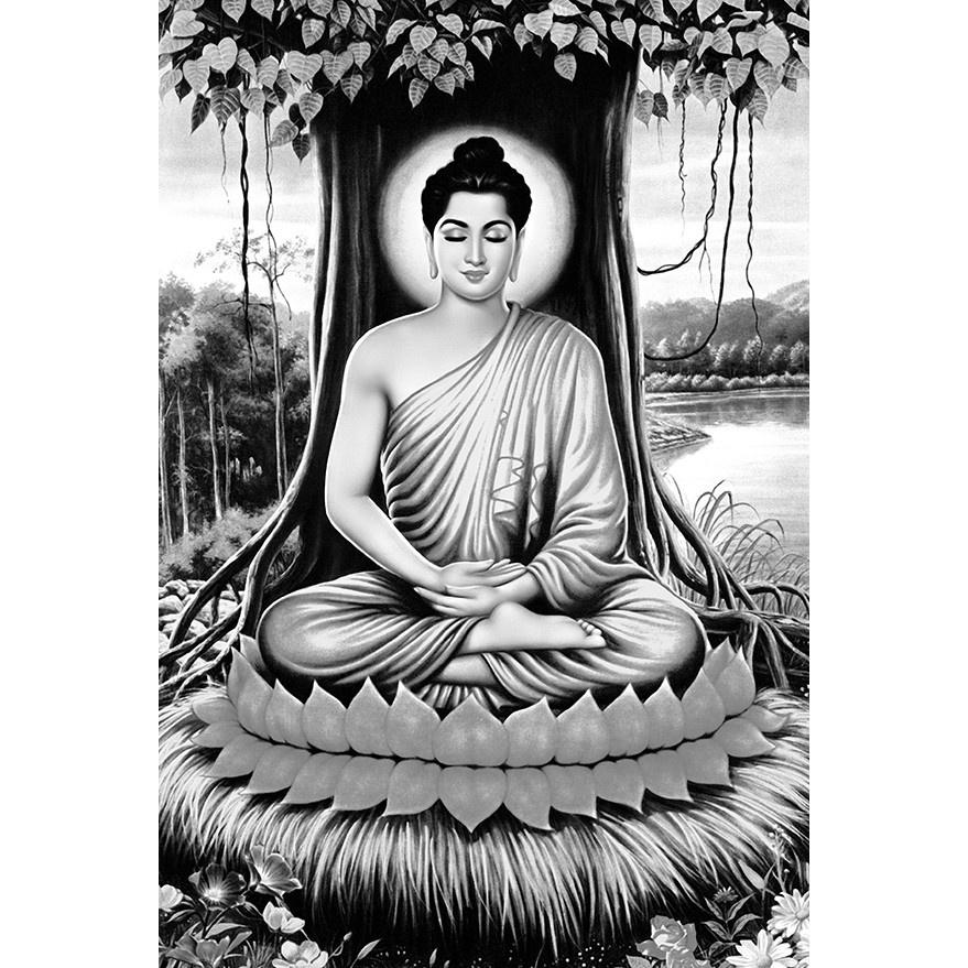 Tranh Phật Thích Ca Mâu Ni, tranh GỖ treo tường Đức Phật tọa thiền