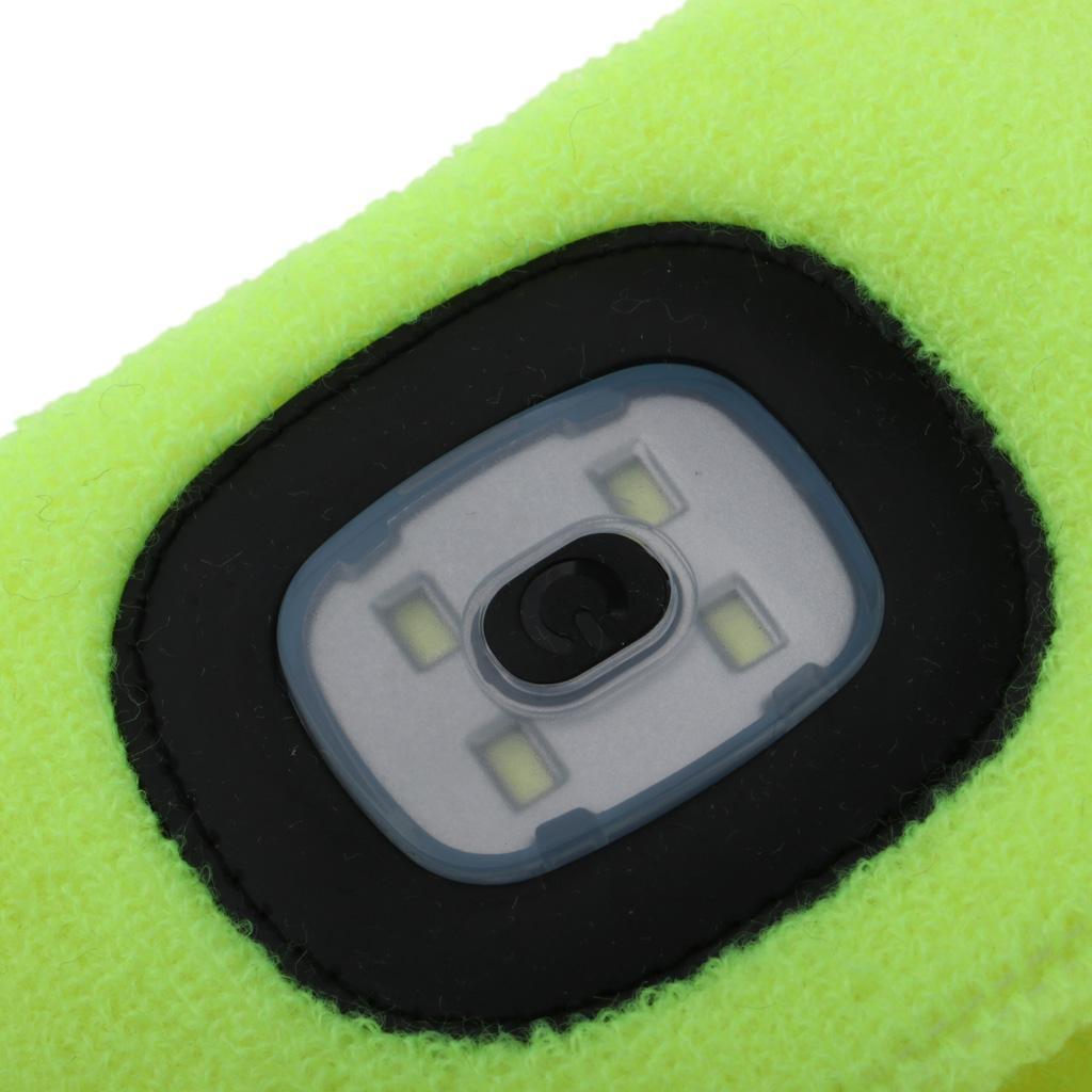 Hands Free LED Lighted Battery Powered Headlamp Braided Headband Sweat Band