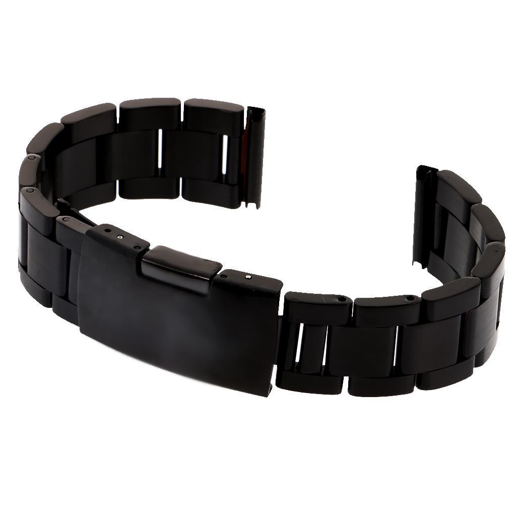 Black Stainless Steel Metal Replacement Strap Wrist Band for
