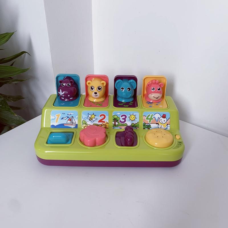 Pop-Up Pals – Đồ Chơi Đẩy/Bật Động Vật Phân Loại Màu Cho Bé 18 Tháng Tuổi trở lên, 10.8''x6.3''x4.7''