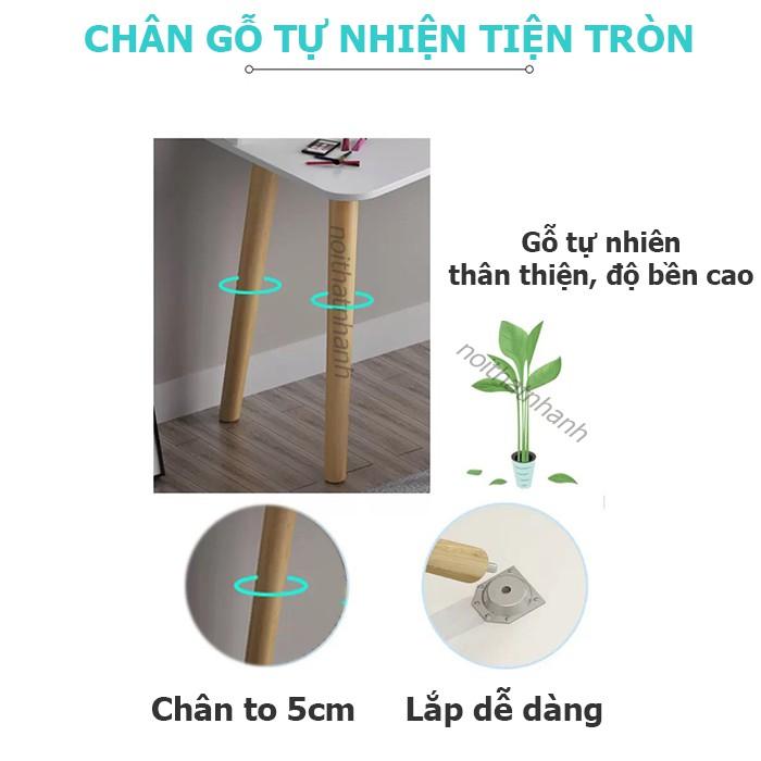 Bàn trang điểm gỗ HOLI có gương LED AK01 cảm ứng, kèm sạc, chân cao