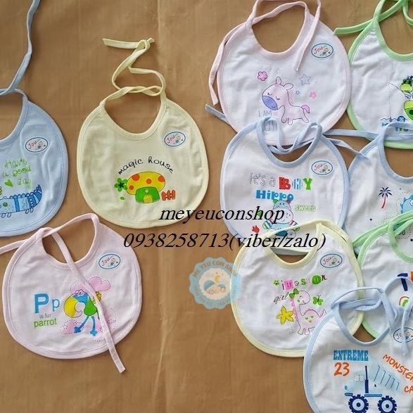Yếm Cột Dây Jou Cotton 2 Lớp Mềm Mịn, Thấm Hút Tốt Cho Bé Từ Sơ Sinh - BÉ GÁI