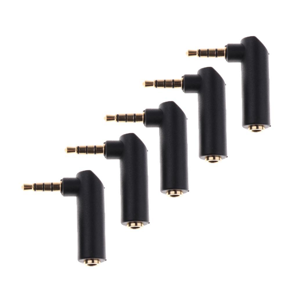 5PCS 90Degree Right Angle 3.5mm Male To 3.5mm Female Extension Adapter