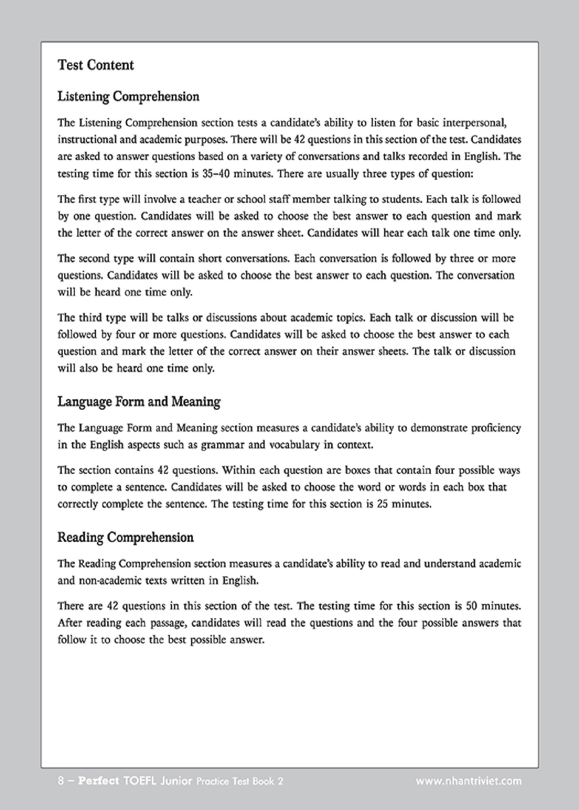 Perfect Toefl Junior  Book 2 (Kèm CD)